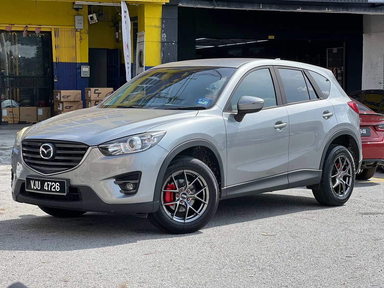 Silver Mazda CX-5 with BBS multi-spoke wheels